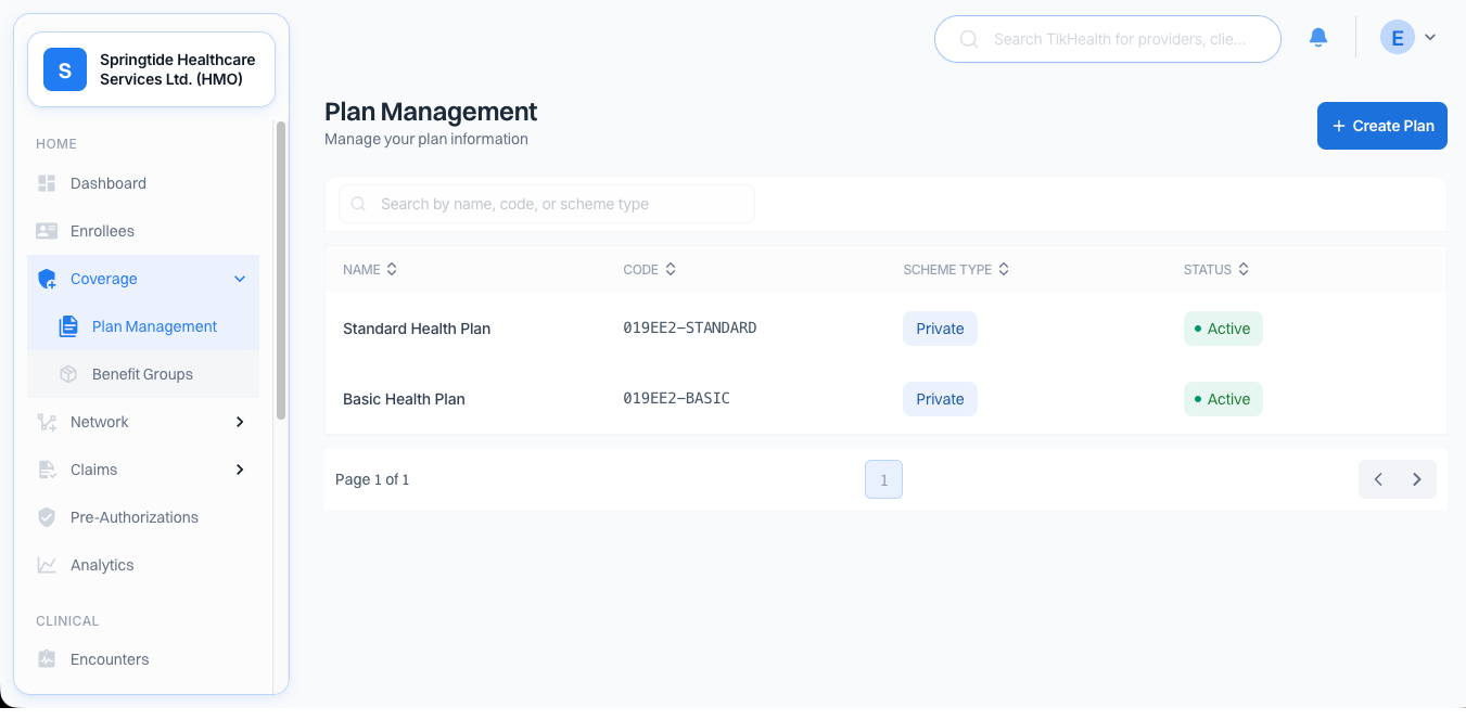Plan Management